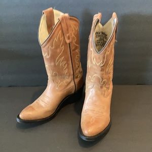 Old West Cowboy Boot - Youth Tan Sz 4